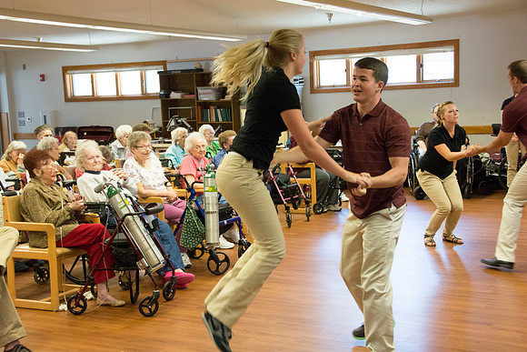 Dancers visit a Convalescent Center in Green River Wyoming.