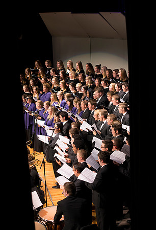 Performance of 'How Beautiful Upon the Mountains' in the College of Southern Idaho auditorium.