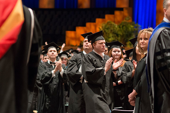 April 2014 Graduation ceremonies in the BYU-Idaho Center. BYU-Idaho photo by Michael Lewis