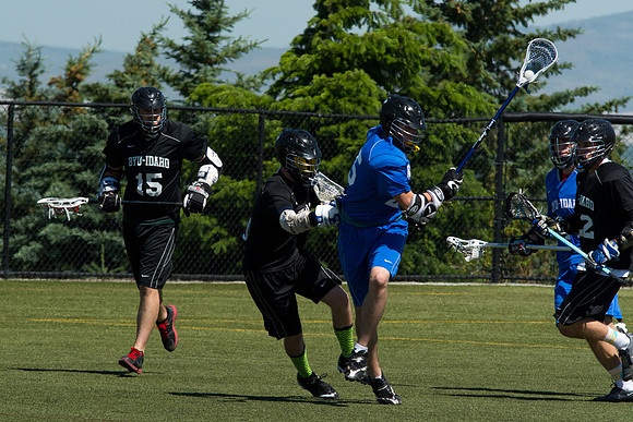 Brigham Young University-Idaho's men's lacrosse plays in the upper fields on campus.