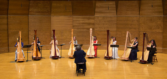 Harp Ensemble dress rehearsal