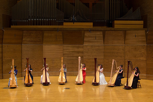 Harp Ensemble dress rehearsal