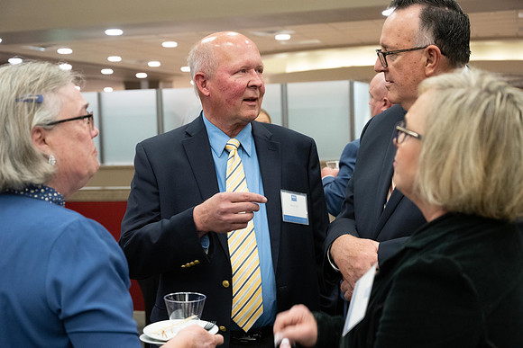 President's Club members enjoy an evening of socializing, musical entertainment and wonderful food in the Manwaring Center Ballroom.