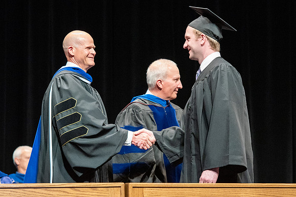 Graduates during convocation of the College of Physical Sciences and Engineering.