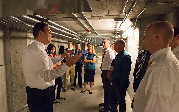 Tunnels under the BYU-Idaho Center. New employees get a tour of the BYU-Idaho Center.