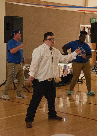 A Fourth of July party at the Hinckley Gym.