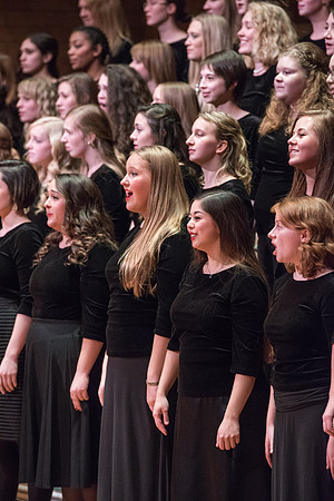 The Brigham Young University-Idaho choirs and ensembles perform in a concert together.