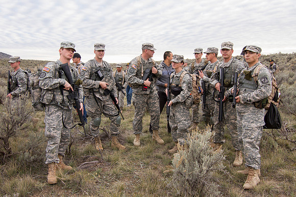 ROTC Cadets go out to the field at Beaver Dick Park to conduct a recon mission.