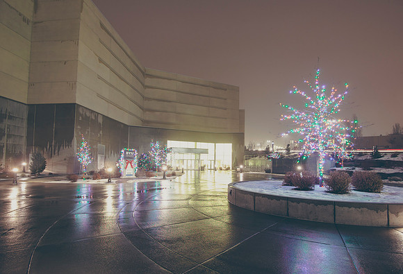 Outside the I-Center on the night of graduation at BYU-Idaho.