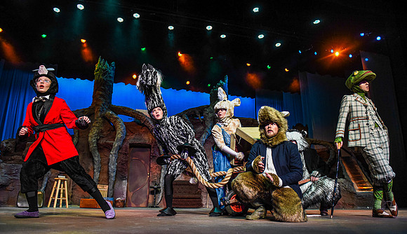 The theatre department's dress rehearsal of the Wind in the Willows in the Snow Drama Theatre.