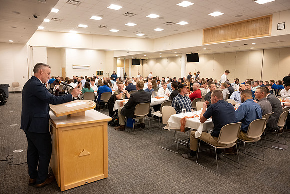 Design & Construction Management banquet.  Majors get the opportunity to meet with personnel from a variety of construction companies.