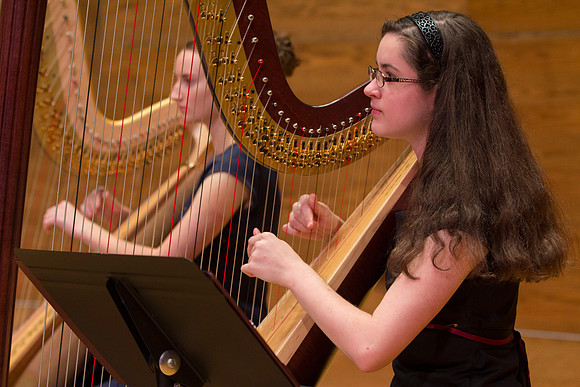 Harp Ensemble dress rehearsal