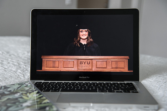 BYU-Idaho Graduation Live Stream of Commencement for Winter Semester graduates due to COVID-19 quarantine. Student sharing a Scripture