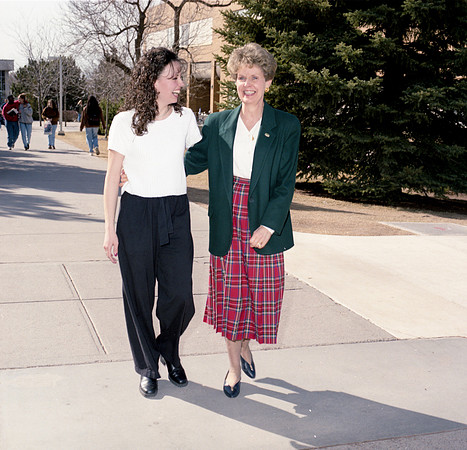 Katherine & Majorie Bennion posing for Women's Week special section cover photo.