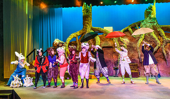 The theatre department's dress rehearsal of the Wind in the Willows in the Snow Drama Theatre.