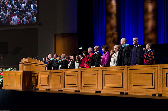BYU-I Administration and Elder W. Craig Zwick, of the Quorum of the Seventy, at the Fall Graduation Commencement Ceremony.