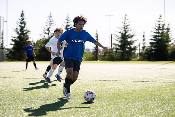 Men's Spring Competitive Soccer Quarterfinals. Vikings (3) vs Titans (0).