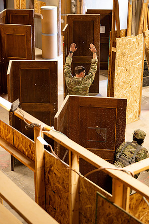 ROTC practices military tatics in an Advantage Airsoft facility.
