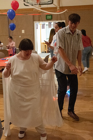A Fourth of July party at the Hinckley Gym.