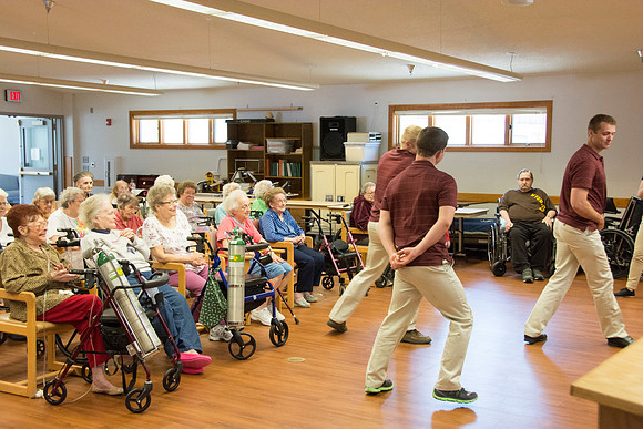 Dancers visit a Convalescent Center in Green River Wyoming.