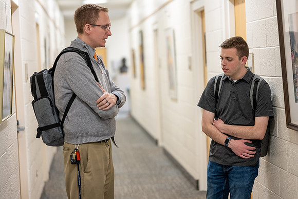 Student model portrays a student with anxiety.