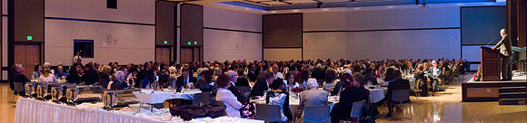 President Henry J Eyring hosts members of the President's Club who gather for a reception and banquet in the BYU-Idaho Marriott Center.