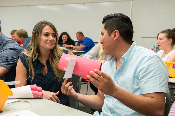 Business Management students learn some creative developement and thinking skills to prepare them for their IBC groups. The class is taught in a group effort by Craig Bell, Drew Eagar and Kent Lundin.