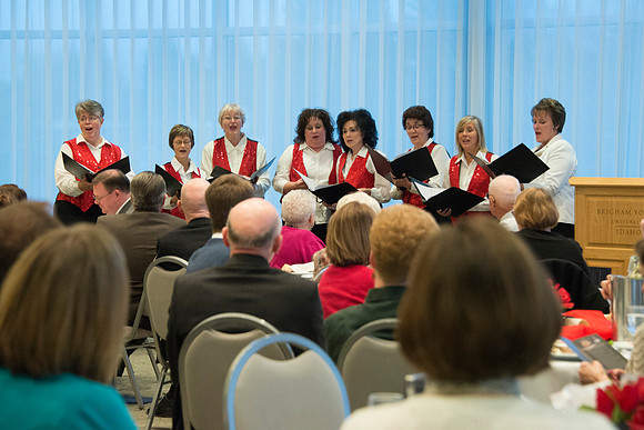 The Eliza R. Snow Society Honors Florence Bowman as she receives the Eliza R. Snow Award.