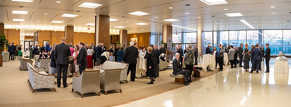 President Henry J Eyring hosts a dinner for guest at the Church Office Building in Salt Lake City, Utah.