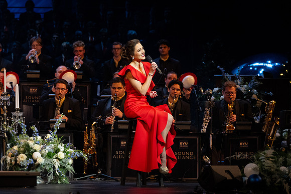Laura Osnes performs during the Christmas concert with BYUI Student music programs.