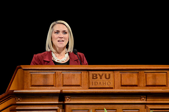 Melodi Johnson gives a powerful talk at BYU-Idaho Devotional