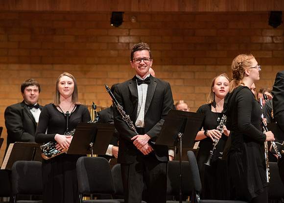 Photos of the University Band, directed by Diane Soleberg.