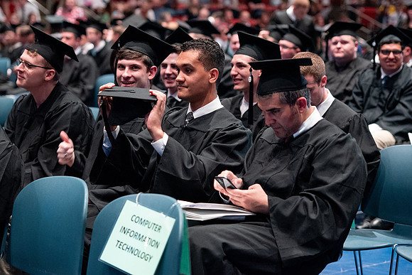 Graduates during convocation of the College of Physical Sciences and Engineering.