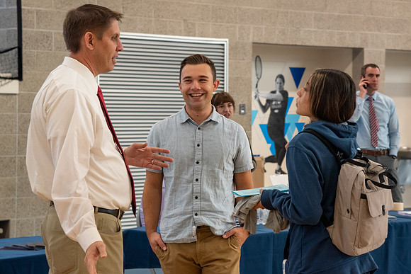 Prospective students learn about the academic departments at BYU-Idaho during Campus Day.