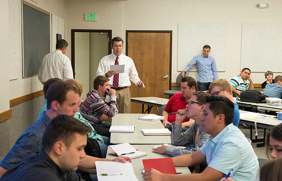 Business Management students learn some creative developement and thinking skills to prepare them for their IBC groups. The class is taught in a group effort by Craig Bell, Drew Eagar and Kent Lundin.