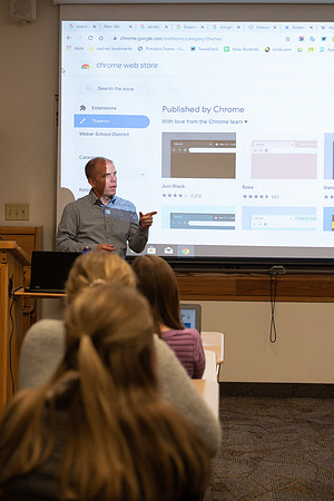 Students in the Education Deparment learn how to effectively use technology in their classrooms during a Teacher Education Technology Conference.