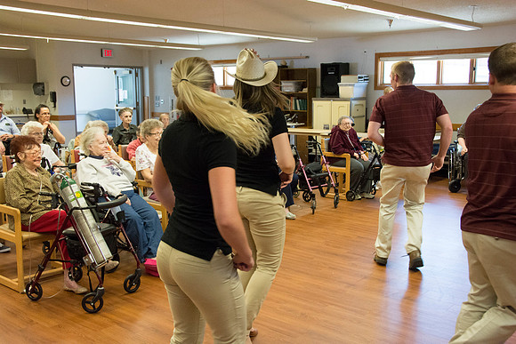 Dancers visit a Convalescent Center in Green River Wyoming.