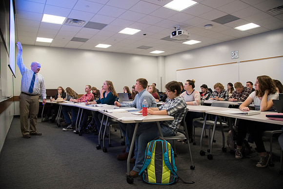 Animal Science majors listen and learn in the classroom.