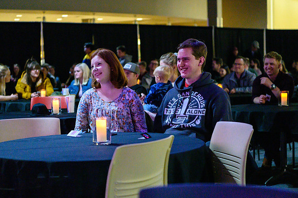 First Friday is a campus wide party to celebrate the start of the new school year. Activities include escape rooms, dancing, games, inflatables, food, comedy performances, blacklight dodgeball, nerf