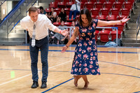 Students perform in a dance competition at the Hart Auditorium.
