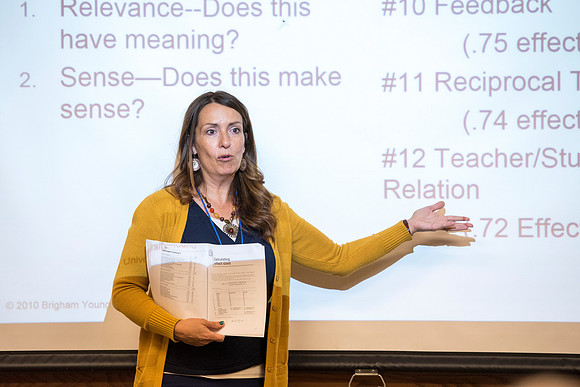 Bonnie Moon teaches during the faculty conference.