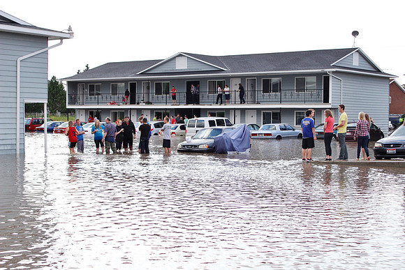 July 15, 2014 Over an inch of rain in less than an hour created a flash flood through Rexburg streets, through a few BYU-Idaho buildings and also flooded several students basement apartments. The even
