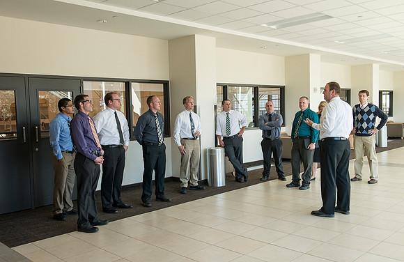 New employees get a tour of the BYU-Idaho Center.