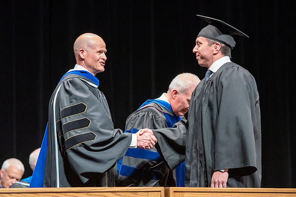 Graduates during convocation of the College of Physical Sciences and Engineering.