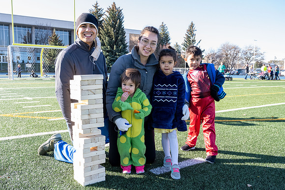 BYU-Idaho employees and their families enjoy a beautiful fall day at the stadium track.