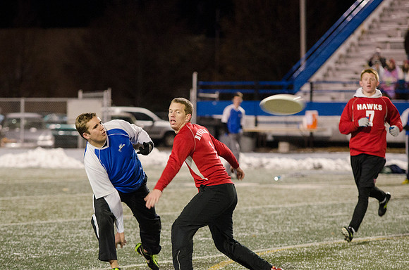 BYU-Idaho students participate in the ultimate frisbee championship game held at the stadium