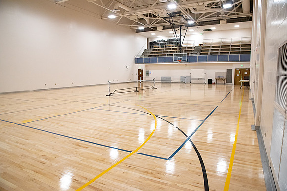 New auxiliary gym in the Hart building.