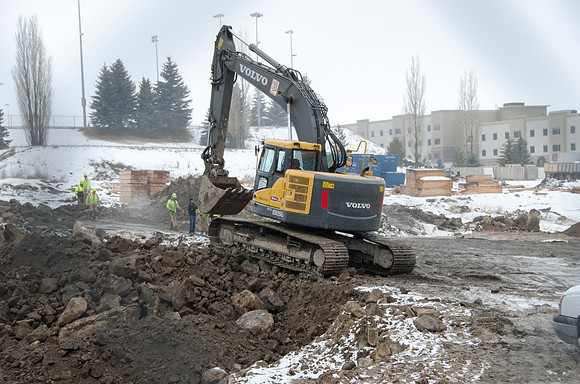 Excavation under way preparing for the construction of the Science and Technology Building.