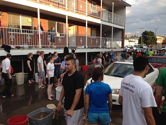 July 15, 2014 Over an inch of rain in less than an hour created a flash flood through Rexburg streets, through a few BYU-Idaho buildings and also flooded several students basement apartments. The even