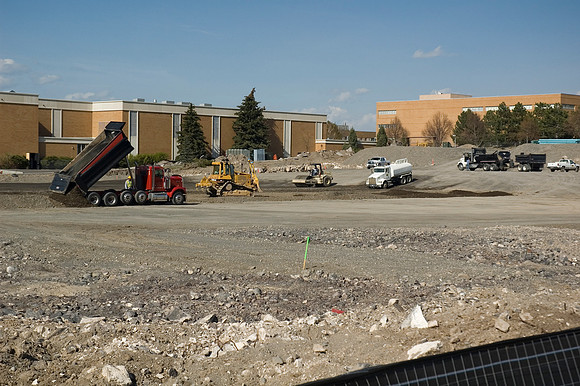 Construction on the Auditorium, later named the BYU-Idaho Center.
